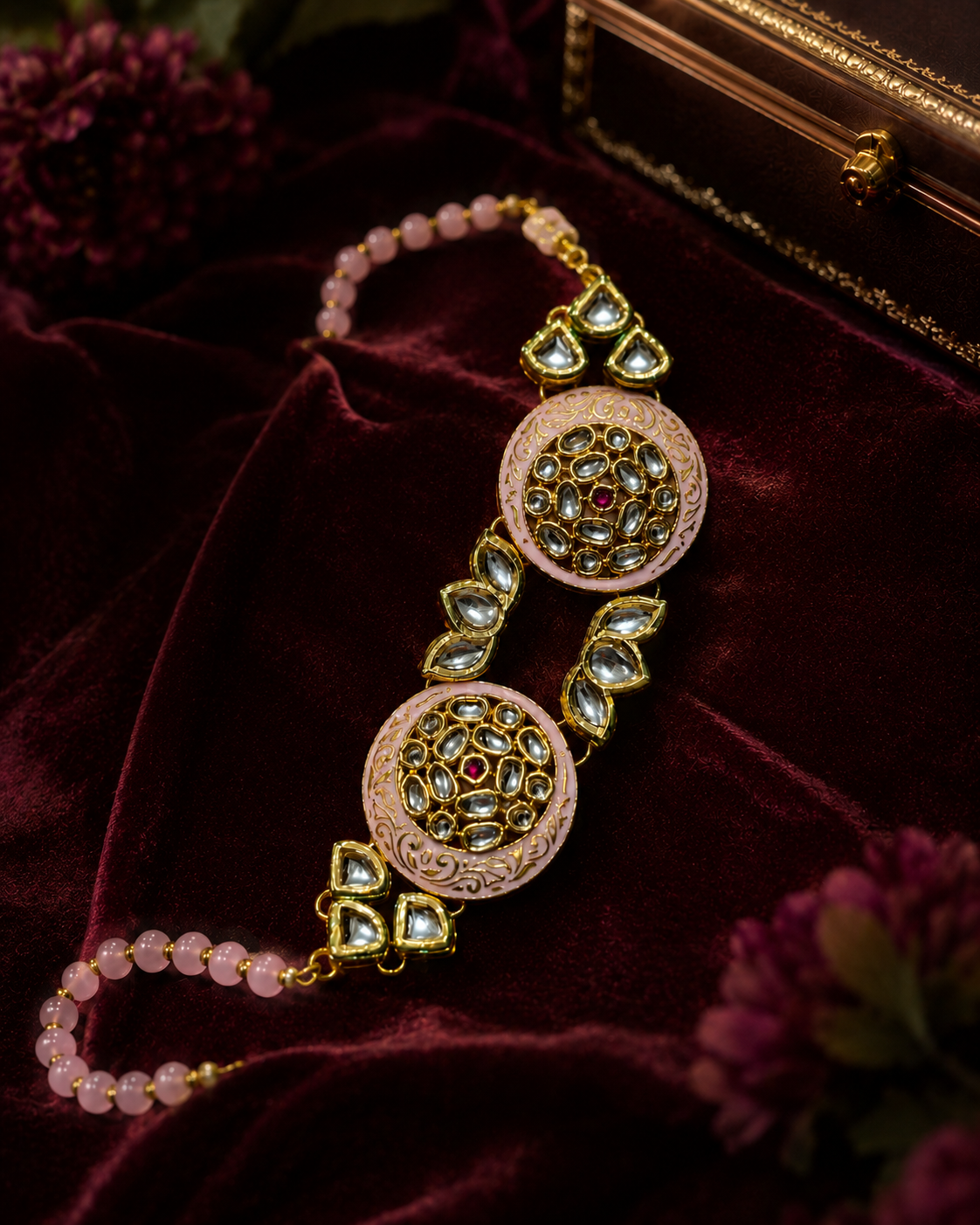 Anaira handcrafted kundan choker on velvet